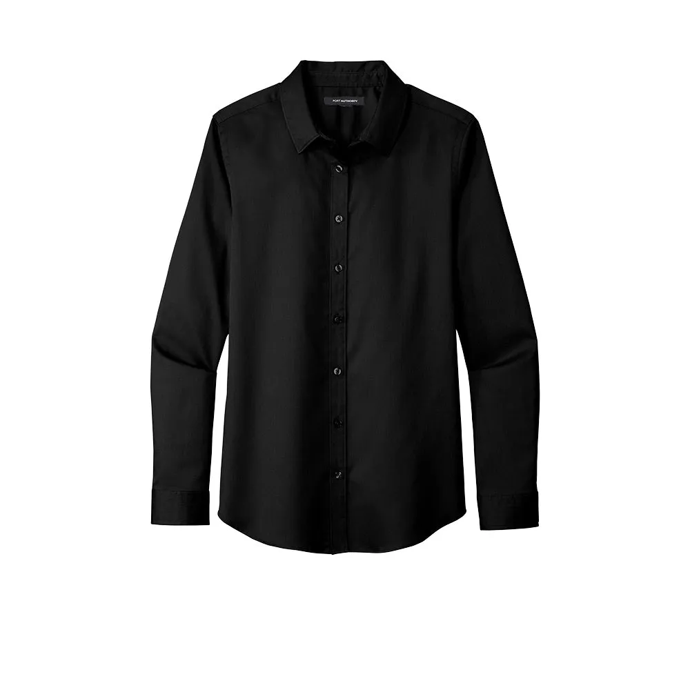 Port Authority® Women's Long Sleeve SuperPro React ™ Twill Shirt - Deep Black