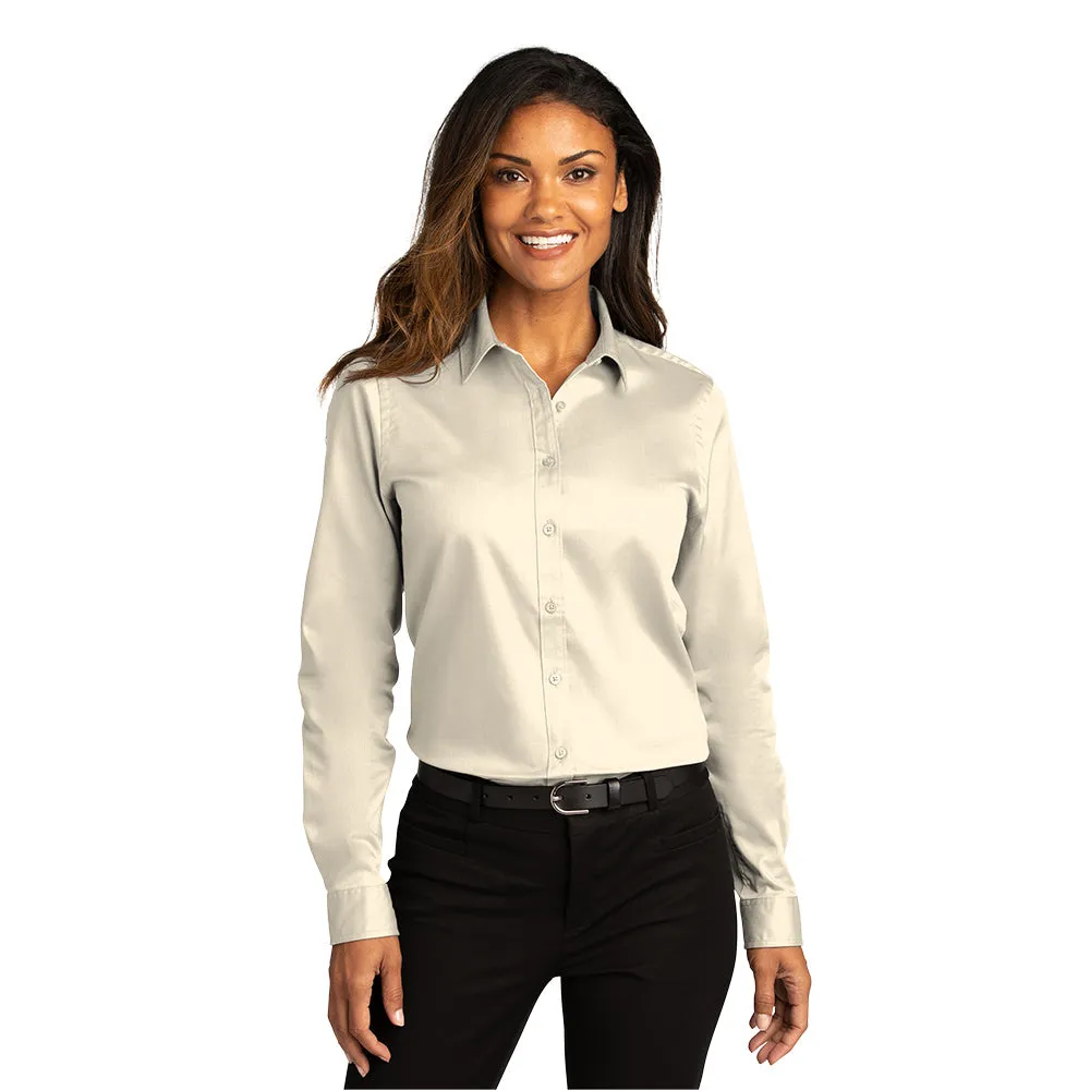 Port Authority® Women's Long Sleeve SuperPro React ™ Twill Shirt - Ecru