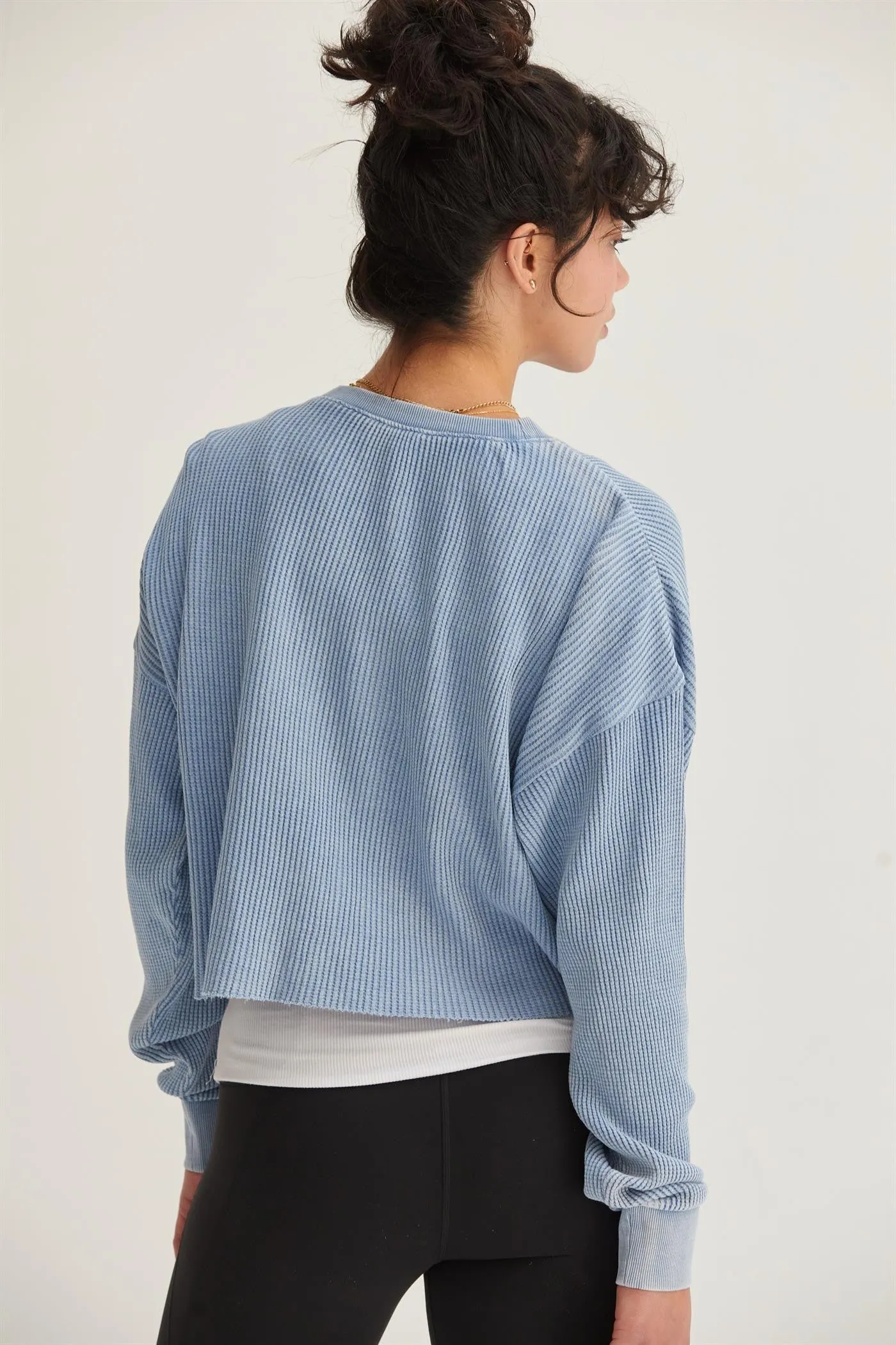 Ribbed Long Sleeve Crop Sweater