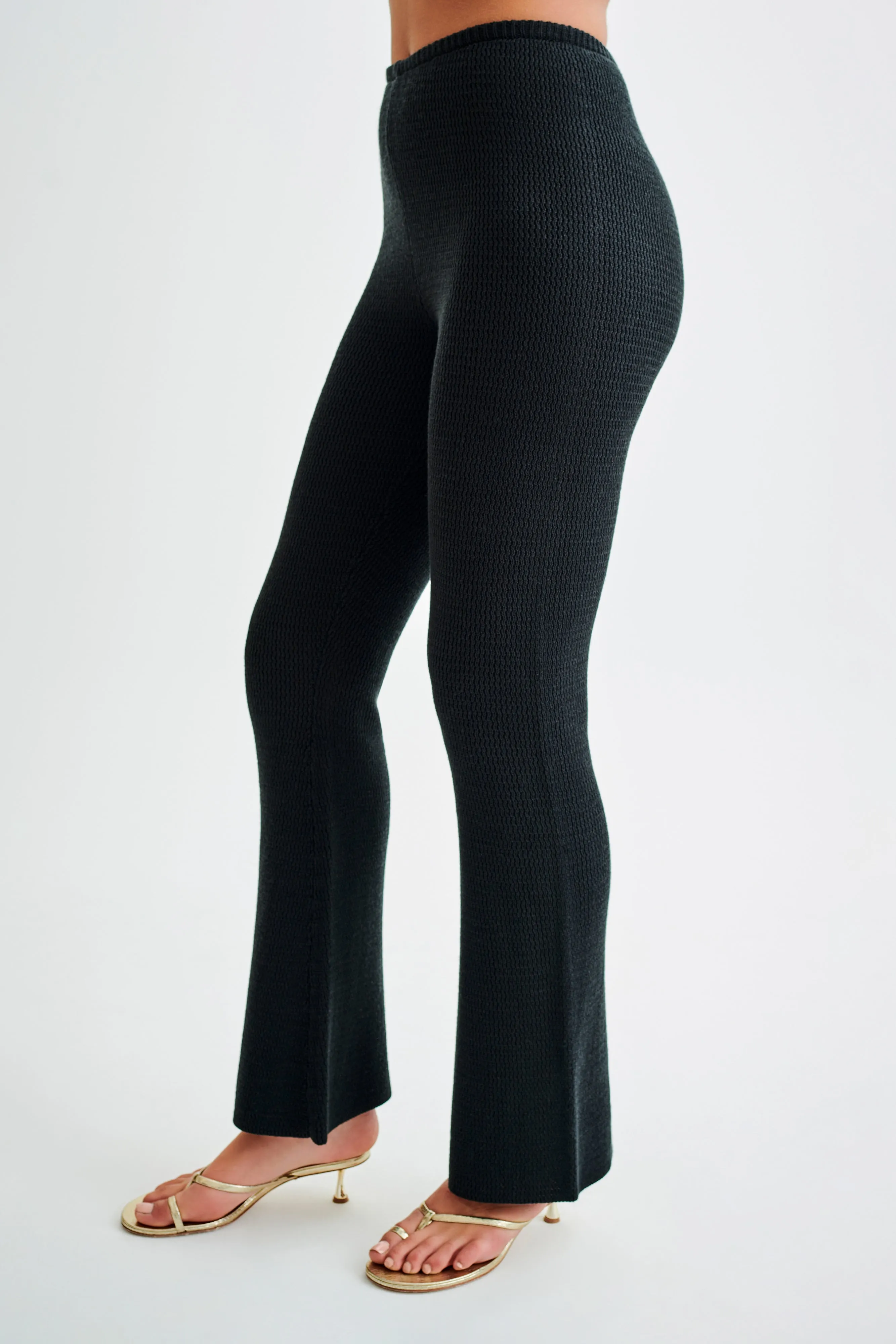 Ridley Straight Leg Knit Pant - Black