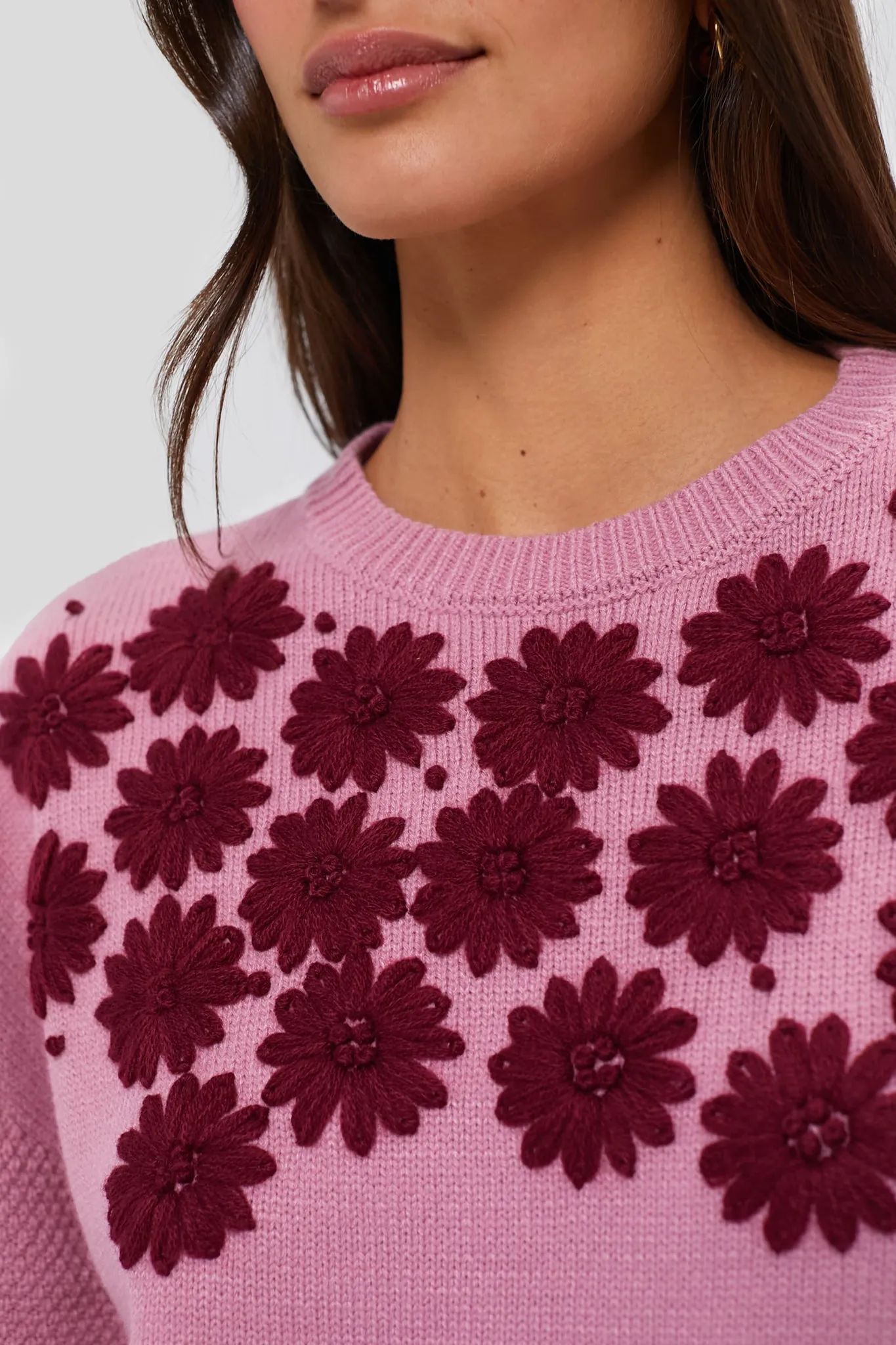 Rose Embroidered Floral Francine Sweater