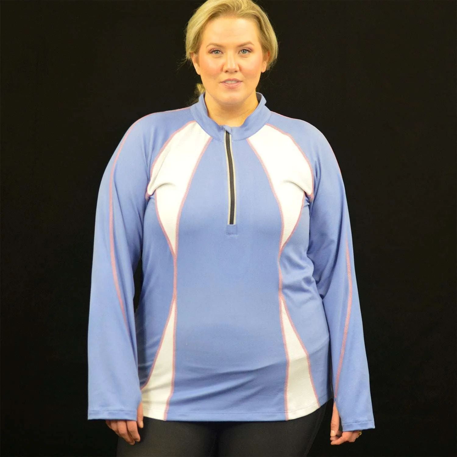 runLITE Reflective Women's Pullover in Periwinkle/White