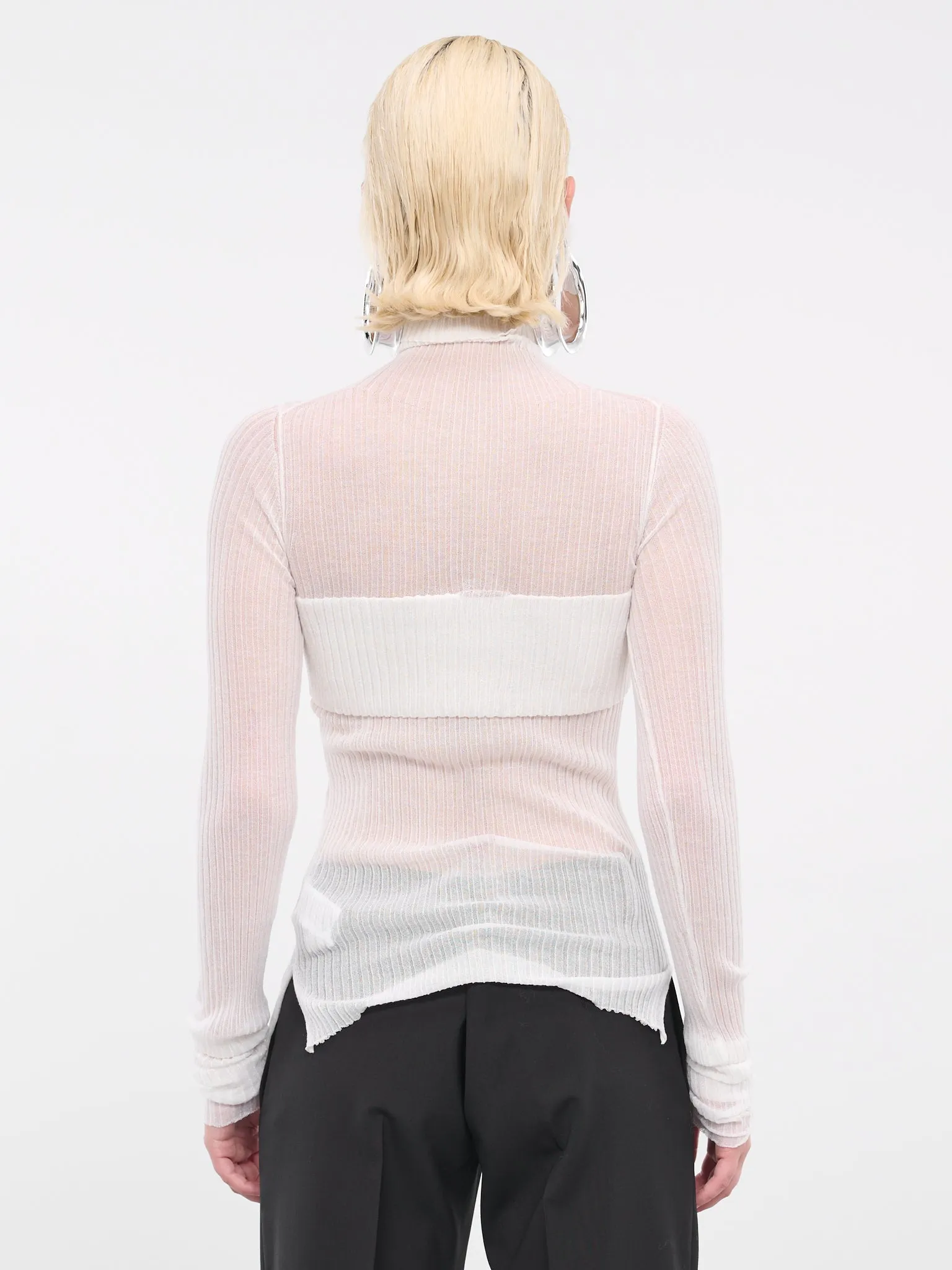 Sheer Knit Top (Q725KU-OFF-WHITE)