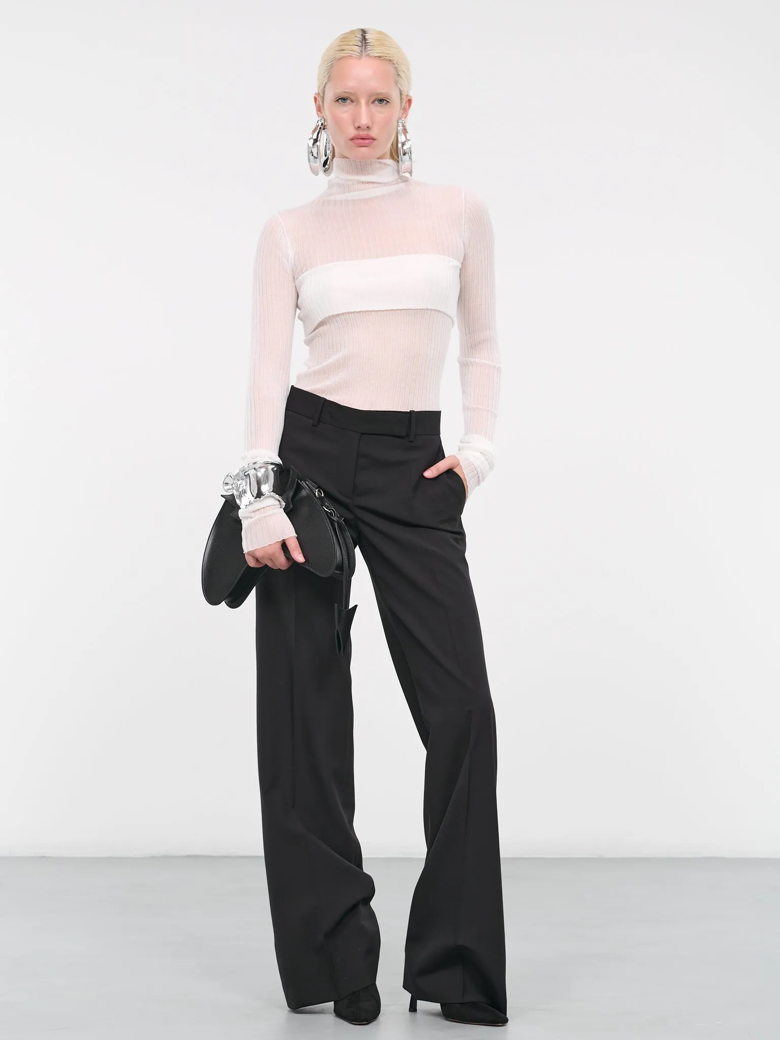 Sheer Knit Top (Q725KU-OFF-WHITE)