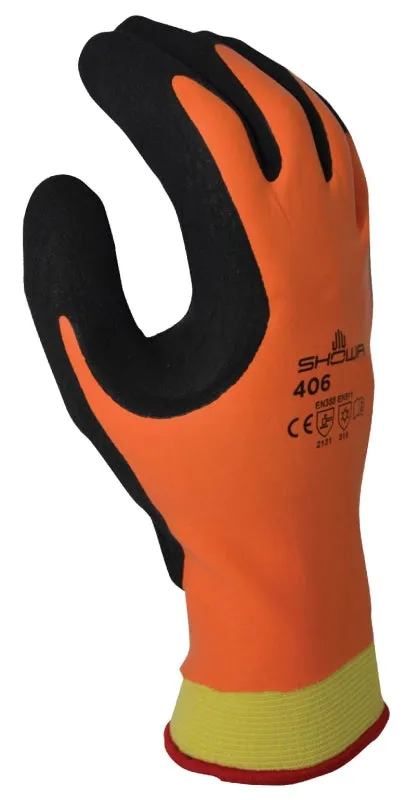 Showa 406XL-09.RT Gloves, XL, Orange :PR: QUANTITY: 1