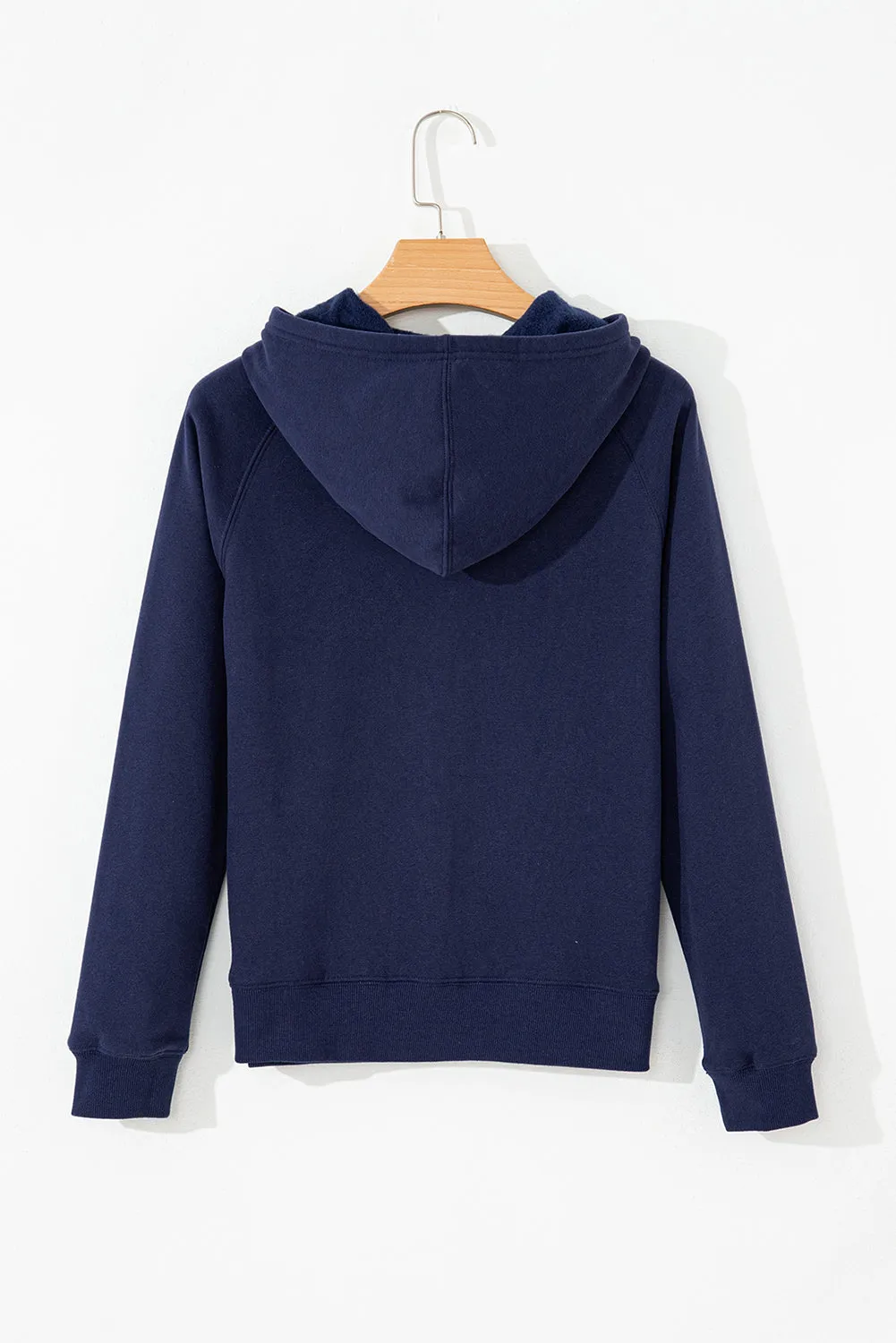 Solid Fleece Lined Zip-Up Hoodie