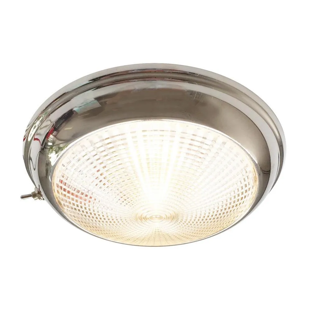 Stainless Steel LED Dome/Cabin Light 12/24V 132mm with Switch