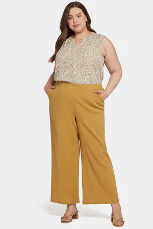 Straight Pull-On Pants In Plus Size - Olive Oil