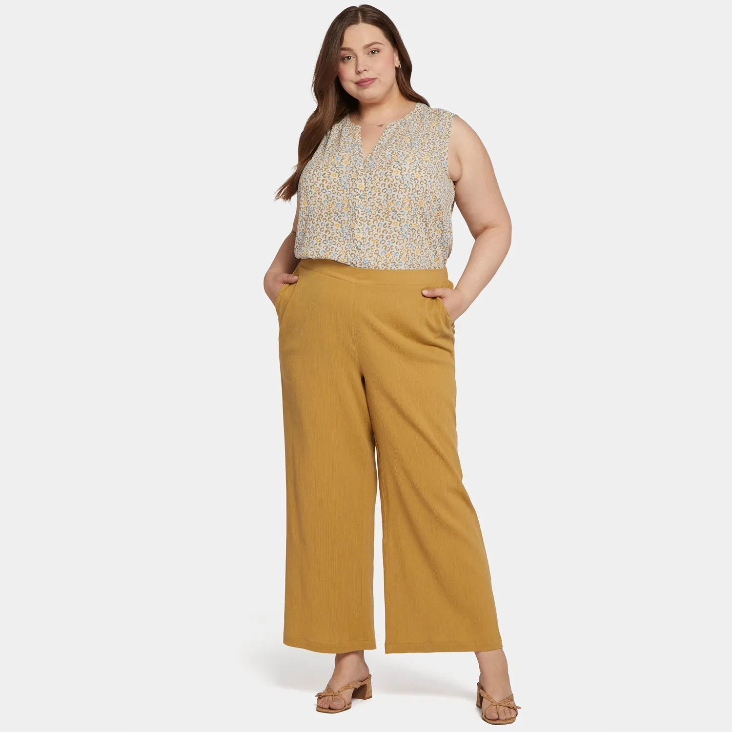 Straight Pull-On Pants In Plus Size - Olive Oil