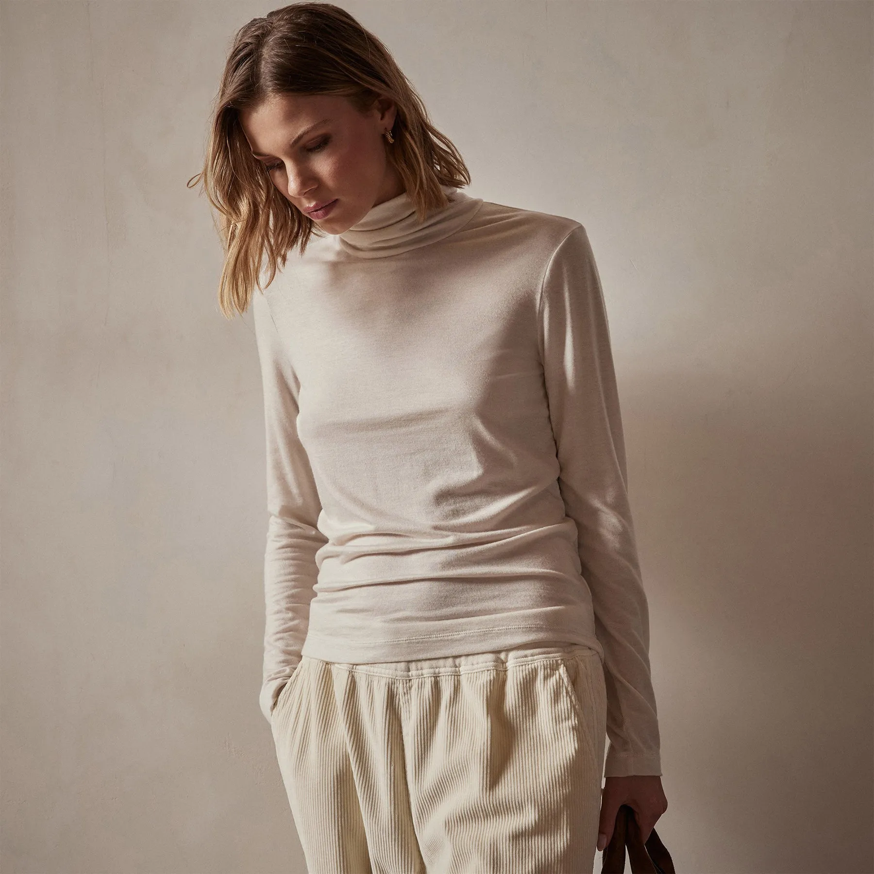 Tencel Cashmere Turtleneck - Canvas