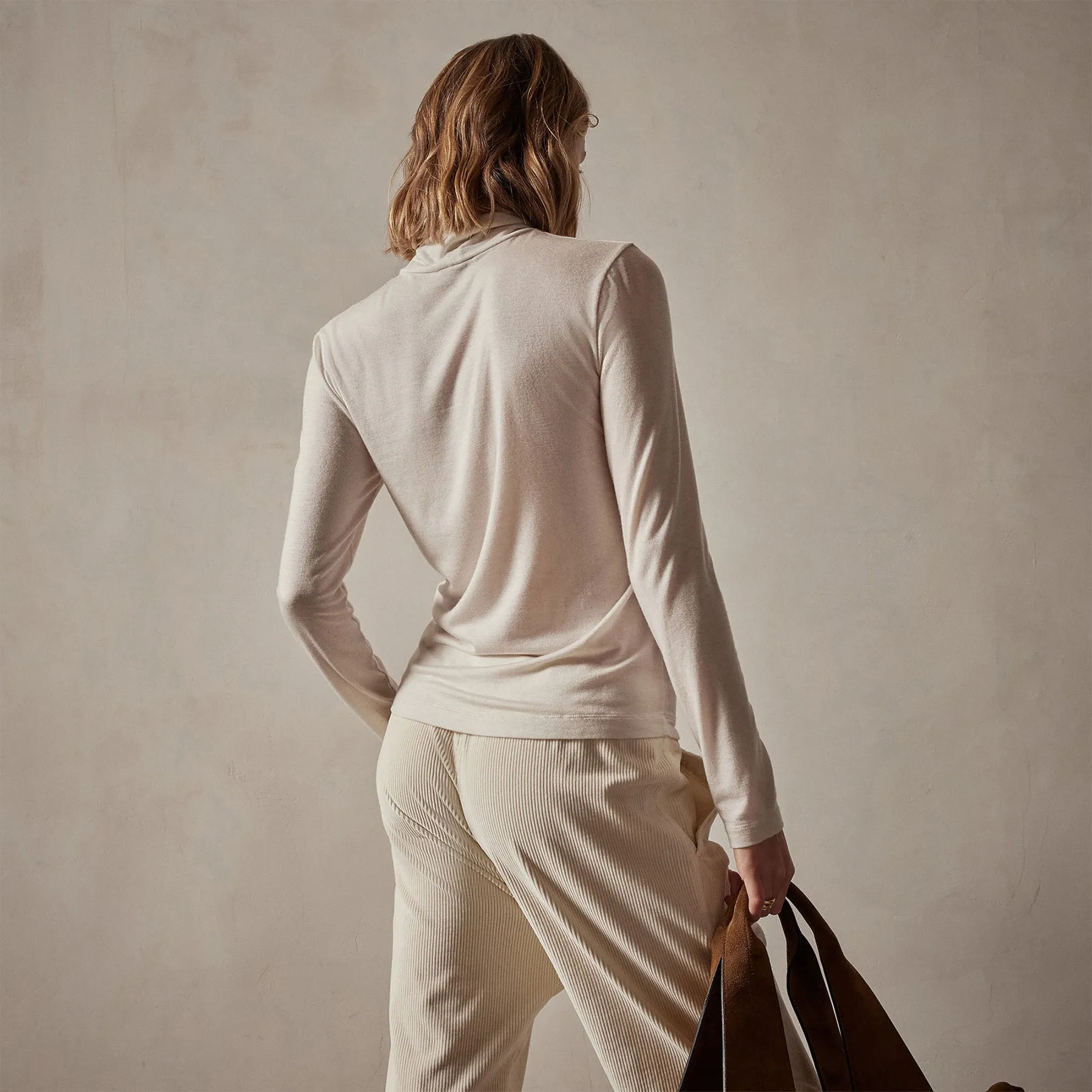 Tencel Cashmere Turtleneck - Canvas