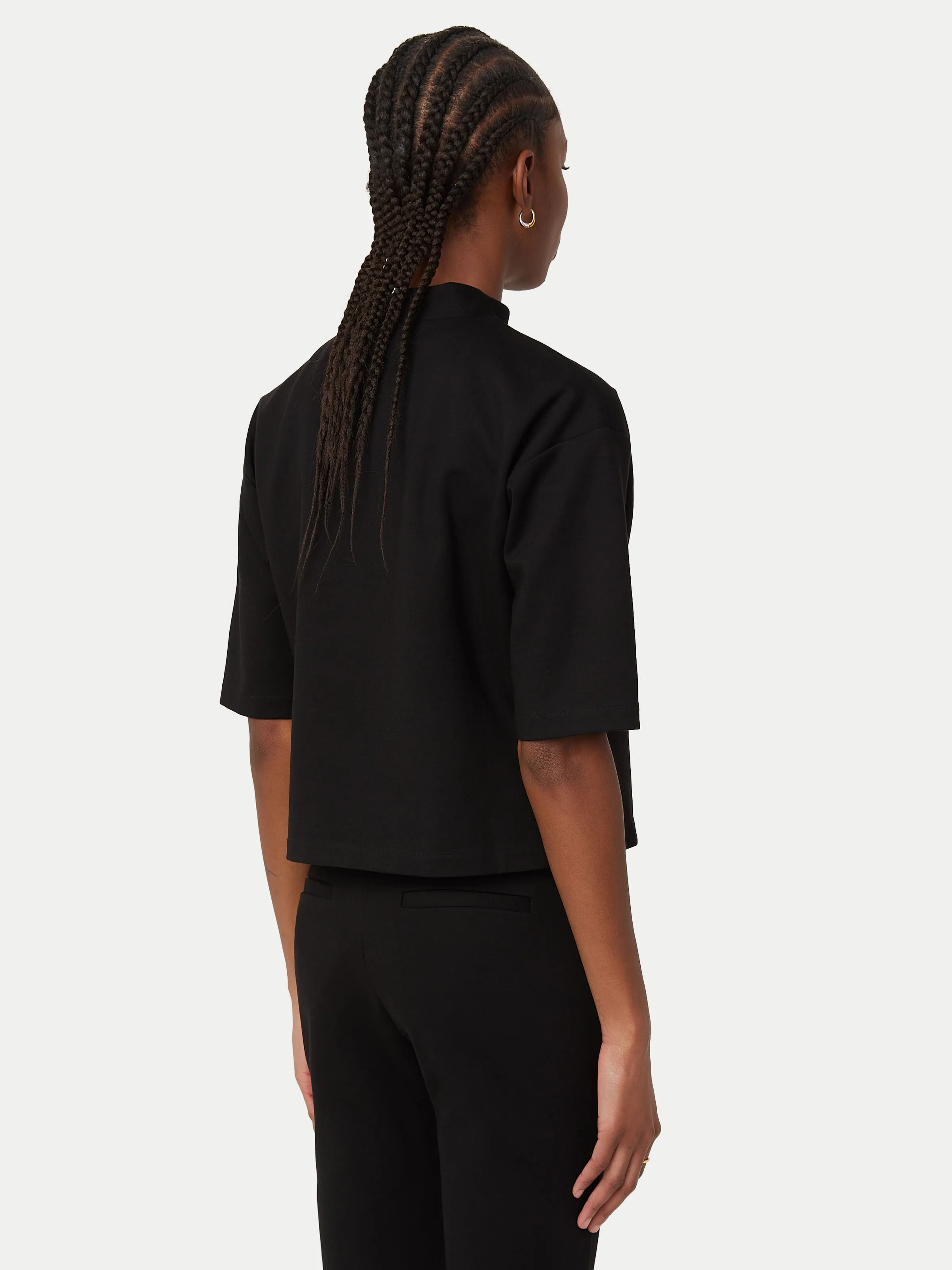 The Elbow Sleeve Mock Neck in Black