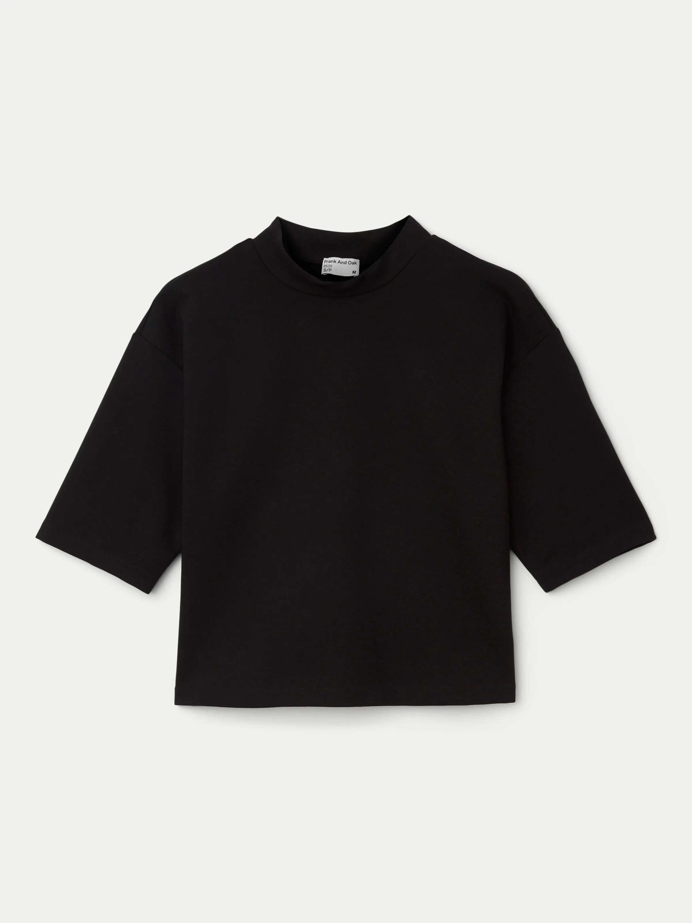 The Elbow Sleeve Mock Neck in Black