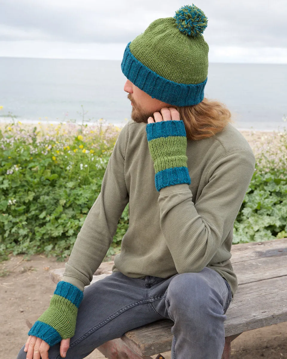 Two-Tone Beanie with Pom Pom