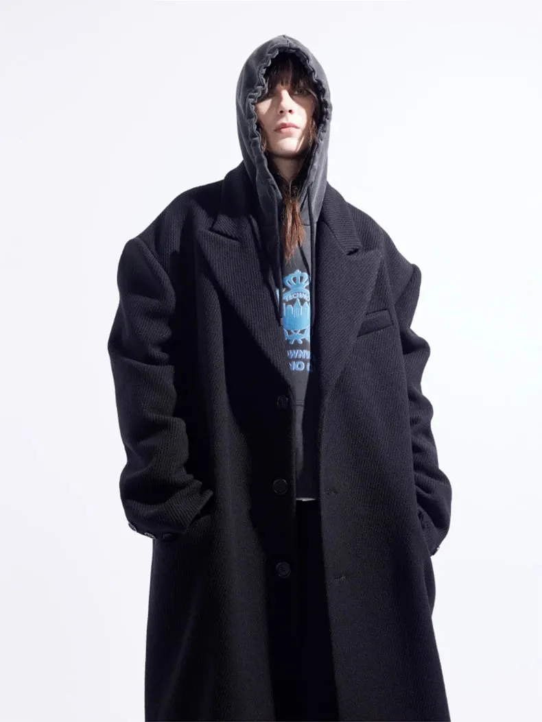 Unisex Luxury Oversized Extra Long Woolen Coat