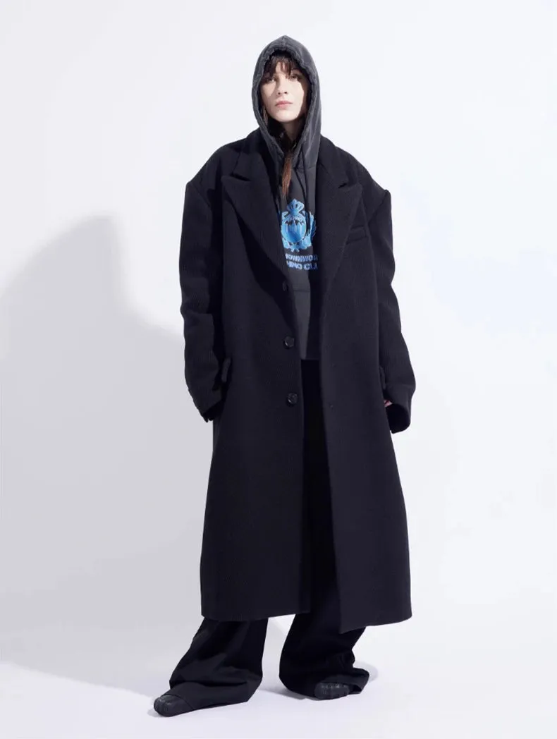 Unisex Luxury Oversized Extra Long Woolen Coat