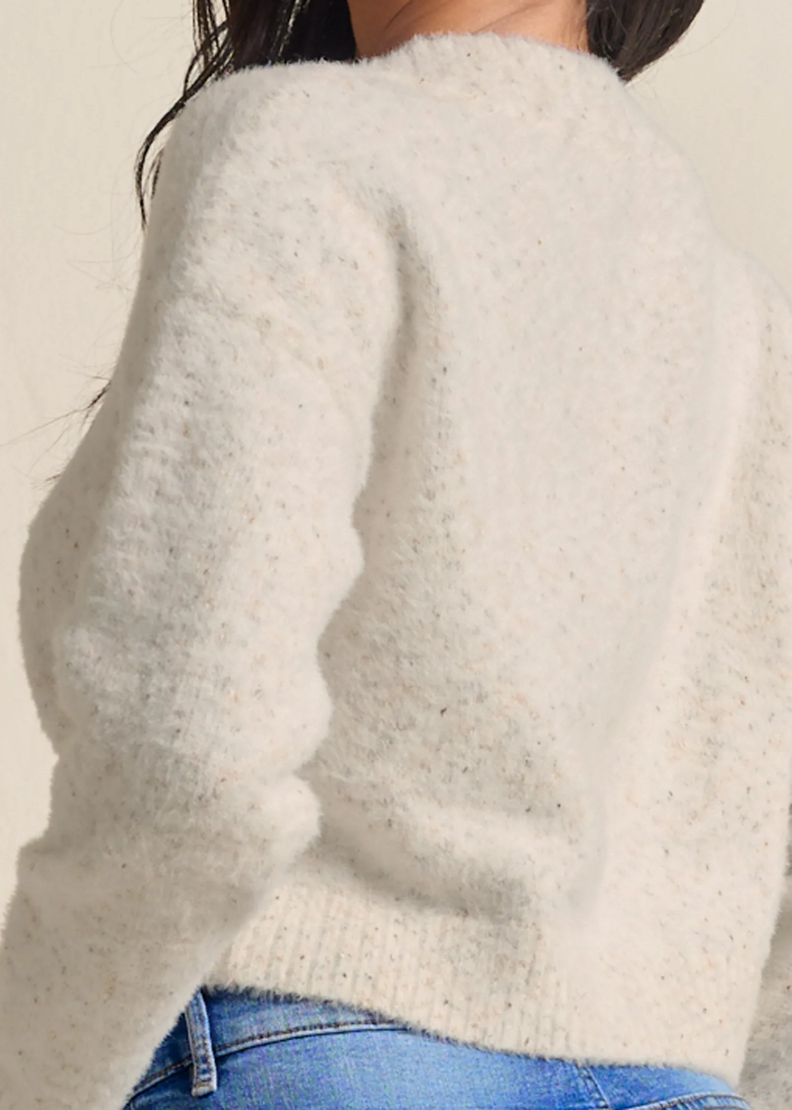 V-Neck Sweater - White Multi