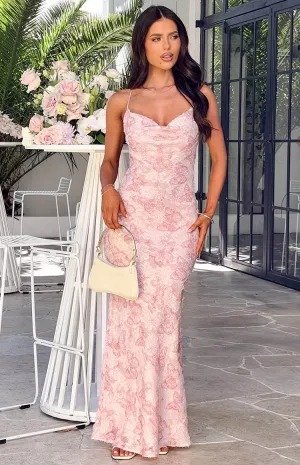 Valentina Pink Butterfly Maxi Dress