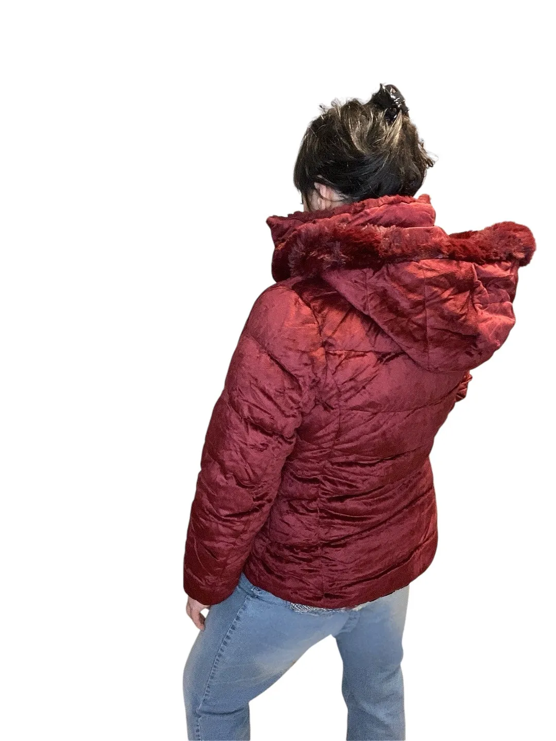 Valerie Velour Jacket: burgundy