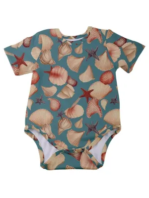 Vintage Seashells Baby Short Sleeve Onesie Bodysuit