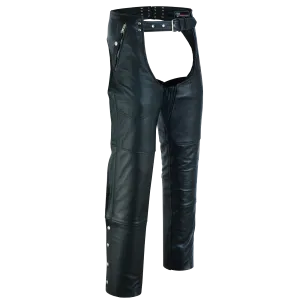 VL811 TG Vance Leather Four Pocket Top Grain Leather Chaps with Removable Liner