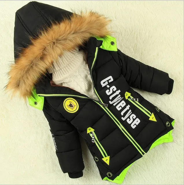 Warm Hooded Winter Jacket, boys and girls