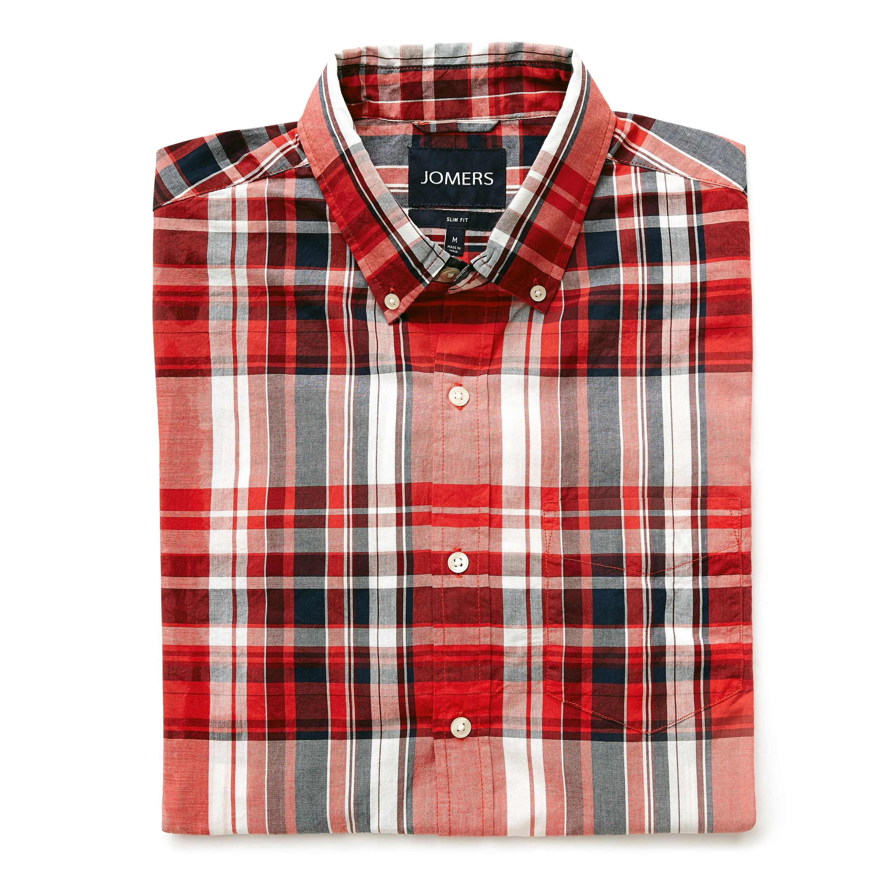 Washed Button Down Shirt - Edgewood Madras Plaid