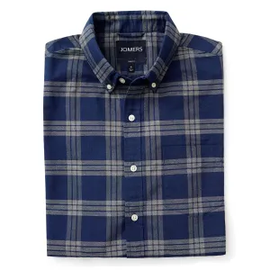 Washed Button Down Shirt - Yonkers Blue Plaid