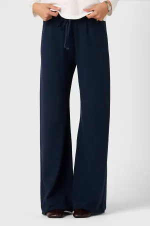 WIDE LEG PANT IN DEEP MARINE ORGANIC COTTON