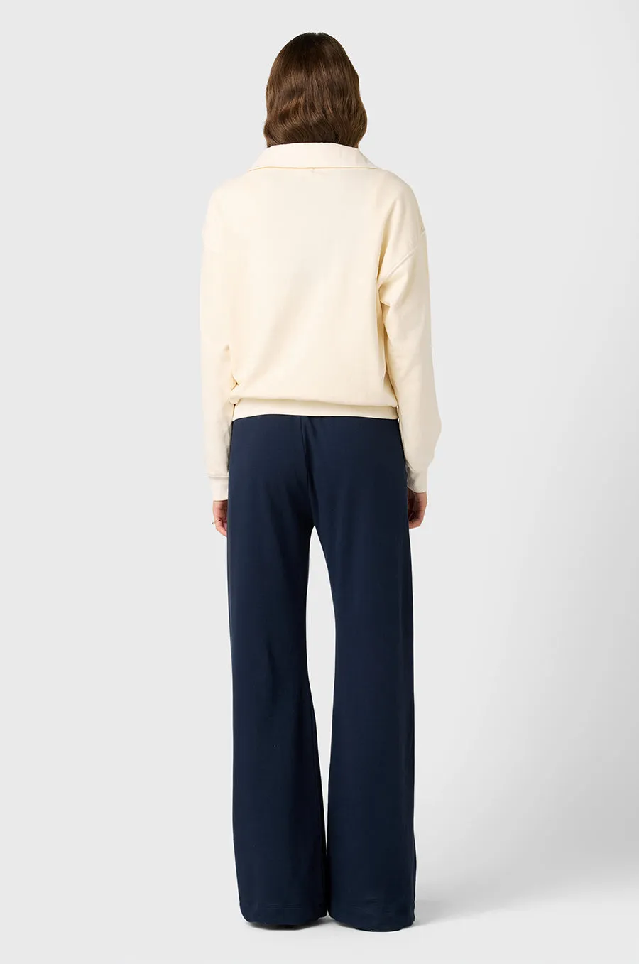 WIDE LEG PANT IN DEEP MARINE ORGANIC COTTON