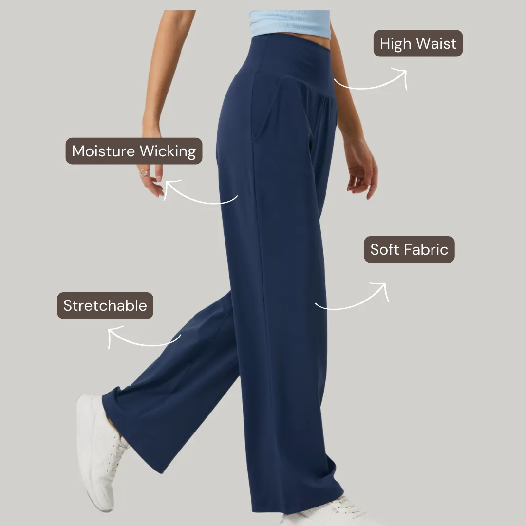 Wide Legged Yoga Pant - Navy Blue