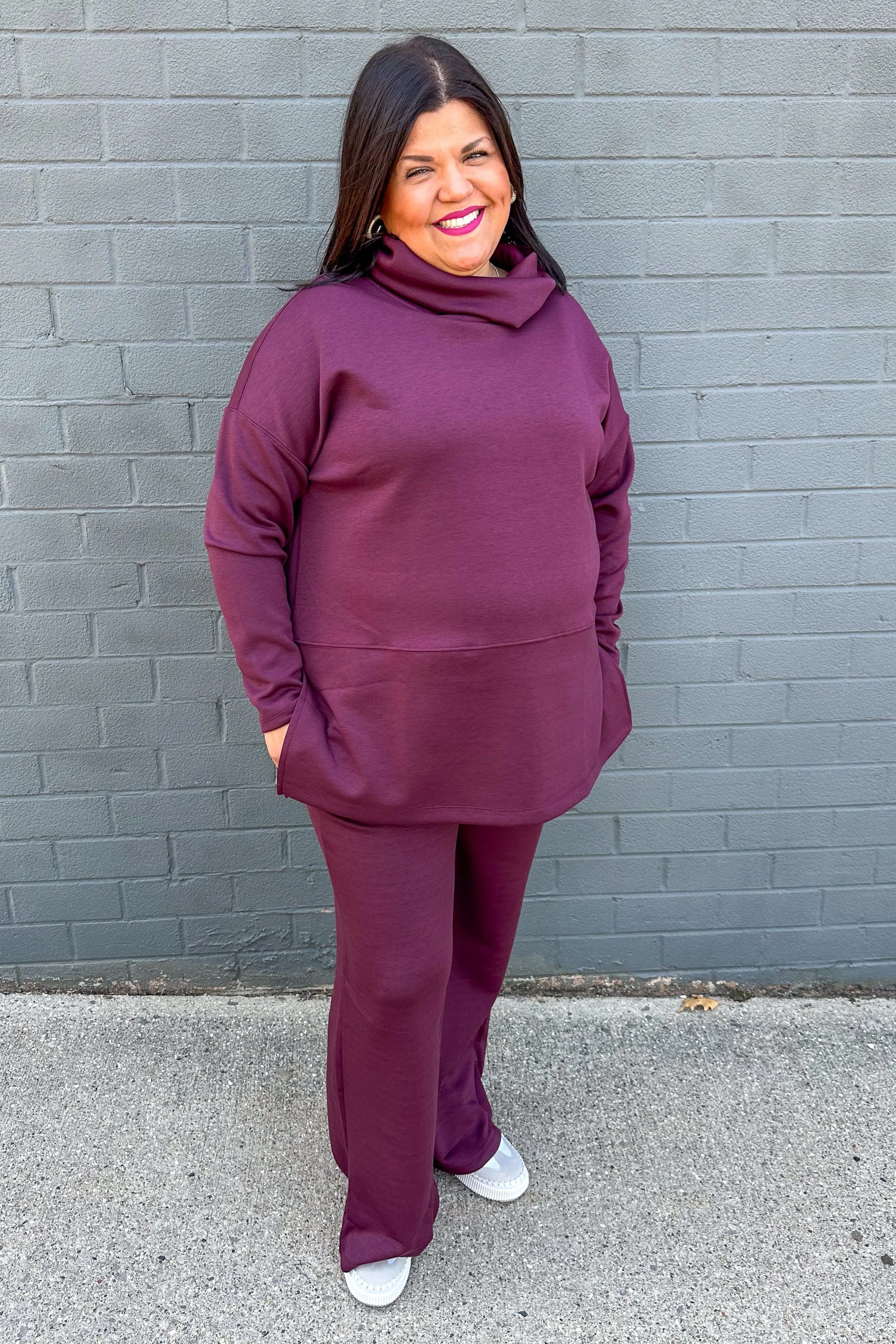 Wine Cozy Cowl Neck Pullover