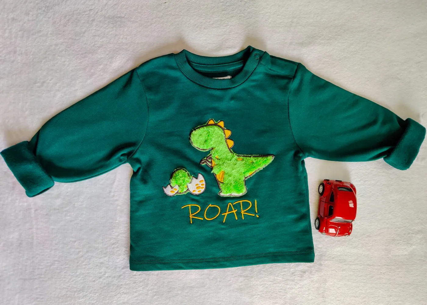 Winter Dinosaur Sweatshirt And Gray Trouser Set