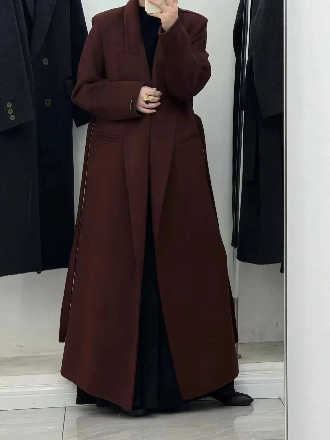 Women's Comfort Wraparound Wool Blend Coat