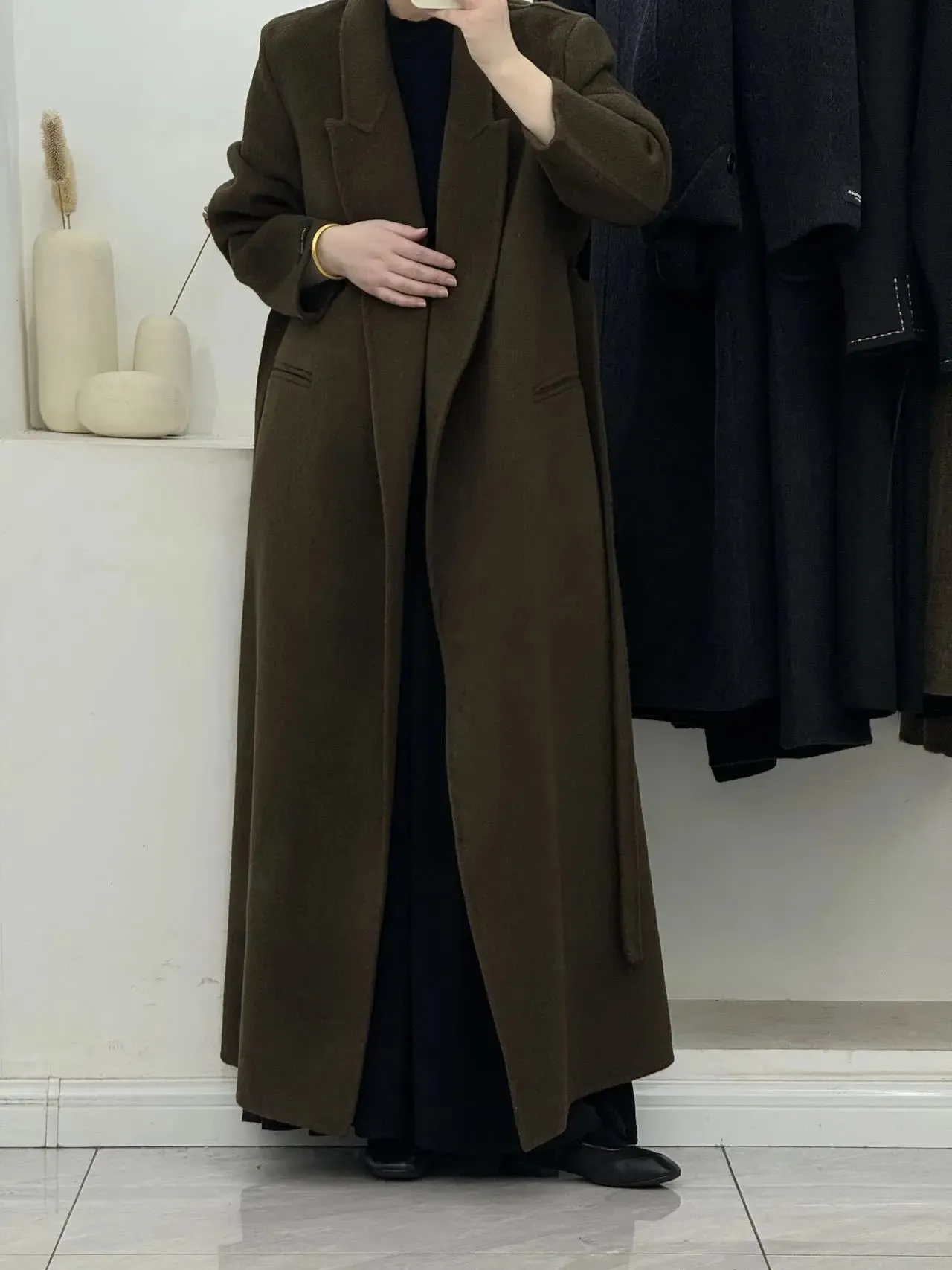 Women's Comfort Wraparound Wool Blend Coat