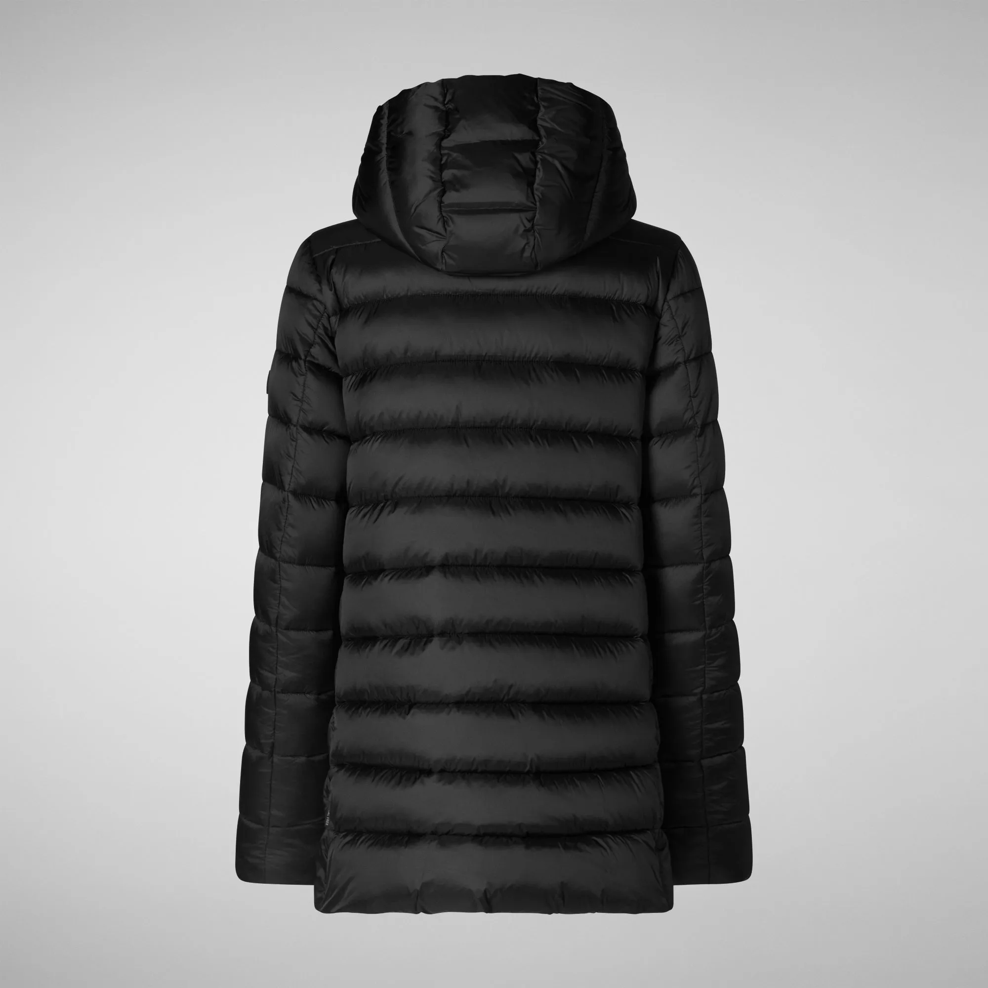 Women's Hooded Animal free Puffer Coat Drimia in Black